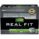 Depend Real Fit Briefs for Men, Small/Medium, 28