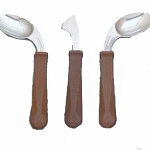North Coast Medical Melaware Cutlery Spoon Left Handed Angled, Cone Shaped Handles, Polypropylene Handles - 1 EA