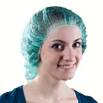 Molnlycke Health Care Bouffant Cap, Medium, Blue, Annie - BX of 150 EA