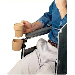 Sammons Preston Cup and Holder for Wheelchair, 8Oz, Large-handle, Latex-free, Plastic-coated - 1 EA