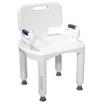 Premium Series Bath Bench with Back and Arms, 350 lb Weight Capacity - 1 EA