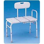 Medline Industries Guardian Molded Transfer Bench, 300 lb, Textured, Molded Backrest, Seating Surface - 1 EA