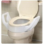 Maddak Inc Bath Safe Elevated Toilet Seat with Arms Retail Standard, 300lb, 22