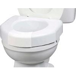 Maddak Inc Basic Open Front Elevated Toilet Seat with Closed Front Option 350lb, 16-1/8