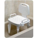 Maddak Inc Bath Safe Adjustable Shower Seat with Arms and Back Retail 300lb, 22-1/2