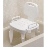 Maddak Inc Bath Safe Adjustable Shower Seat with Arms and Back Brown 300lb, 22-1/2