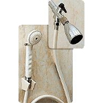 Carex  Hand-held Shower Spray & Diverter Valve Combo Pack, Fits All Standard 1/2