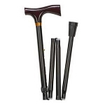 Mabis DMI Healthcare Ladies Adjustable Folding Cane with Derby-top Handle Black, 32