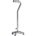 Medline Industries Guardian  Select Quadri-Poise Adult Large Base Quad Cane, Brite, 29