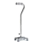 Medline Industries Guardian  Select Adult Quadlite Quad Cane, Brite/Satin-Silver, 31