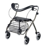 Medline Industries Guardian  Envoy 485B Bariatric Rolling Walker, Titanium, 32-1/4