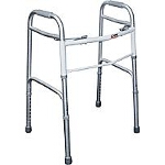 Carex Health Brands Dual-button Folding Walker without Wheels 21