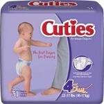 Prevail  Cuties Baby Diaper Size 4, 22 to 37 lb - Qty: BG of 31 EA