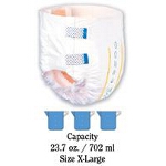 Tranquility SlimLine ® Junior Disposable Brief, 24 to 42 lb, 10-1/5Oz Fluid Capacity, Latex-free, Peach Mat Construction, Softer Cloth-like Fabric Backing - Qty: BG of 12 EA