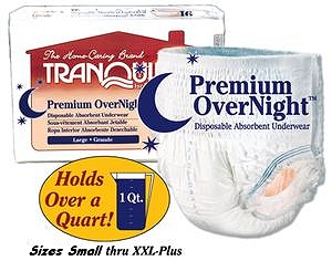 Tranquility Premium OverNight Disposable Absorbent Underwear 2XL Case/48